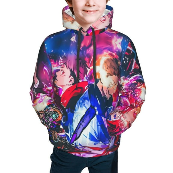 Jujutsu Kaisen Ryomen Sukuna Kids' Hoodie 3d Print Sweatshirt Soft Pullover Hooded With Big Pockets For Boys Or Girls Small