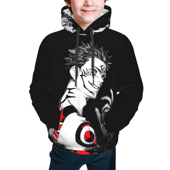Jujutsu Kaisen Ryomen Sukuna Kids' Hoodie 3d Print Sweatshirt Soft Pullover Hooded With Big Pockets For Boys Or Girls Small
