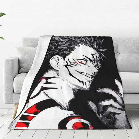 Jujutsu Kaisen Ryomen Sukuna Throw Blanket Couch Bed Sofa Soft Lightweight Warm Cozy Flannel Fleece Bed Blanket For Kids Adults Gift Multiple Sizes Available 40"X30"