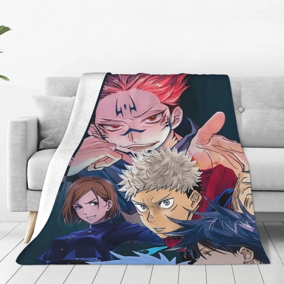 Jujutsu Kaisen Ryomen Sukuna Throw Blanket Couch Bed Sofa Soft Lightweight Warm Cozy Flannel Fleece Bed Blanket For Kids Adults Gift Multiple Sizes Available 40"X30"