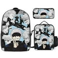 thumbnail image 1 of Jujutsu Kaisen Satoru Gojo 3 Piece Backpack Set with Lunch Bag Pencil Case, High Capacity Bookbag with Lunch Box Pen Box for Man Women Workplace Travel, 1 of 8