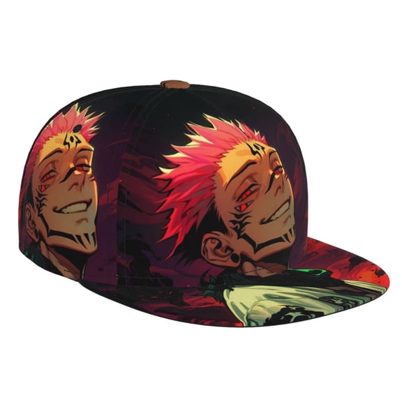 Jujutsu Kaisen Satoru Gojo Baseball Cap For Men, Women & Kids, Classic Flat Brim Hat Hip Hop Trucker Hat Adjustable Snapback Hat