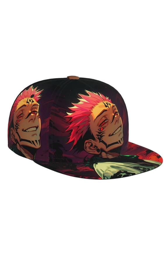 Jujutsu Kaisen Satoru Gojo Baseball Cap For Men, Women & Kids, Classic Flat Brim Hat Hip Hop Trucker Hat Adjustable Snapback Hat