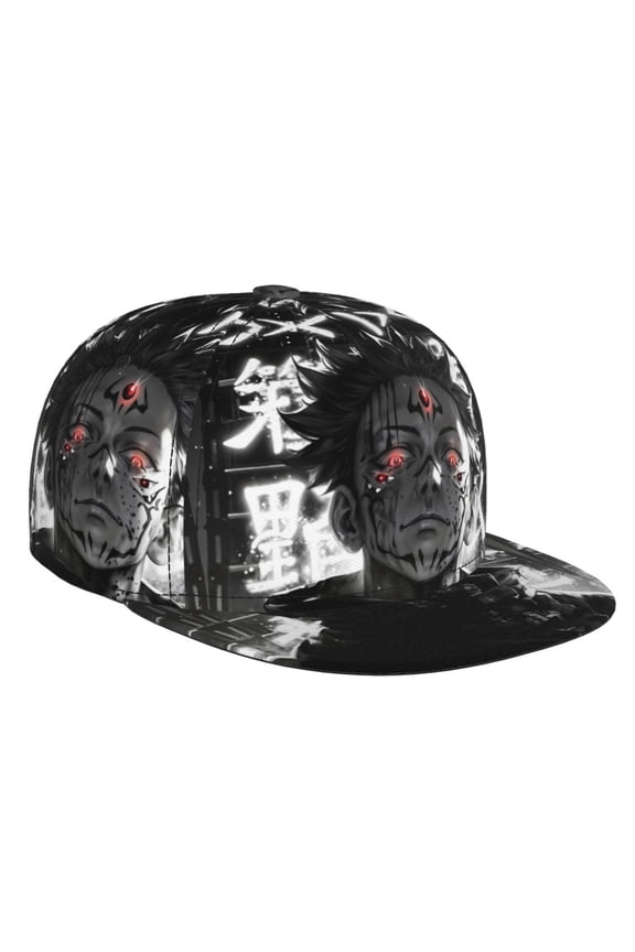 Jujutsu Kaisen Satoru Gojo Baseball Cap For Men, Women & Kids, Classic Flat Brim Hat Hip Hop Trucker Hat Adjustable Snapback Hat