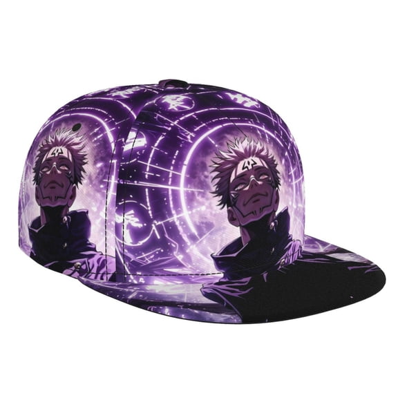 Jujutsu Kaisen Satoru Gojo Baseball Cap For Men, Women & Kids, Classic Flat Brim Hat Hip Hop Trucker Hat Adjustable Snapback Hat