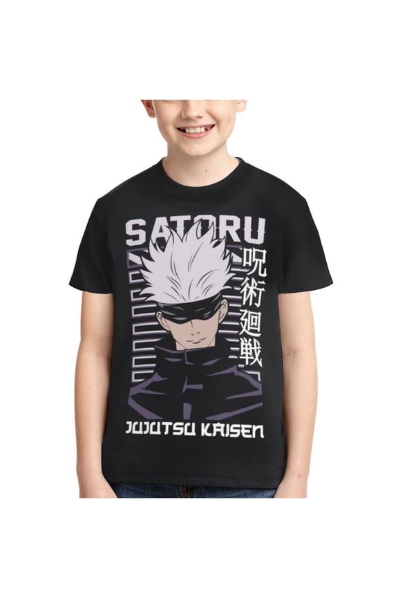 Jujutsu Kaisen Satoru Gojo Boys Girls T Shirt Kids Short Sleeve Crewneck 3d Printed Graphic Shirts For Kids Youth Medium