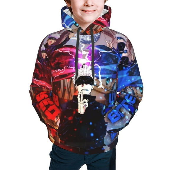 Jujutsu Kaisen Satoru Gojo Kids' Hoodie 3d Print Sweatshirt Soft Pullover Hooded With Big Pockets For Boys Or Girls Large