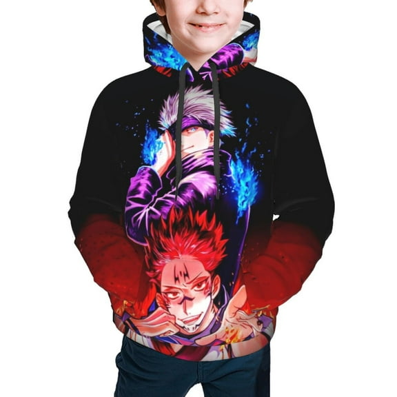Jujutsu Kaisen Satoru Gojo Kids' Hoodie 3d Print Sweatshirt Soft Pullover Hooded With Big Pockets For Boys Or Girls Medium