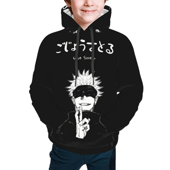 Jujutsu Kaisen Satoru Gojo Kids' Hoodie 3d Print Sweatshirt Soft Pullover Hooded With Big Pockets For Boys Or Girls Small