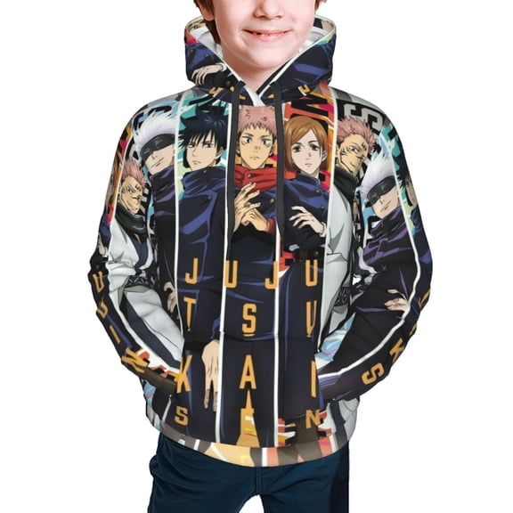 Jujutsu Kaisen Satoru Gojo Kids' Hoodie 3d Print Sweatshirt Soft Pullover Hooded With Big Pockets For Boys Or Girls X-Large