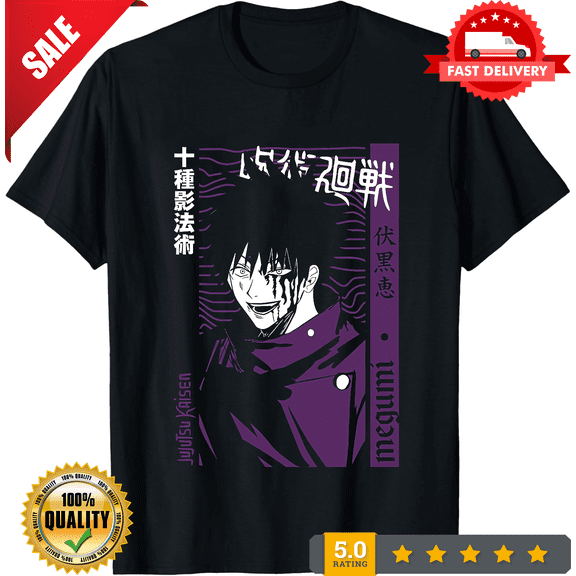 Jujutsu Kaisen Shirt Megumi Fushiguro Tshirt JJK Anime Sukuna Toji Unisex Tee, NEW TRENDING ITEM-TH71223