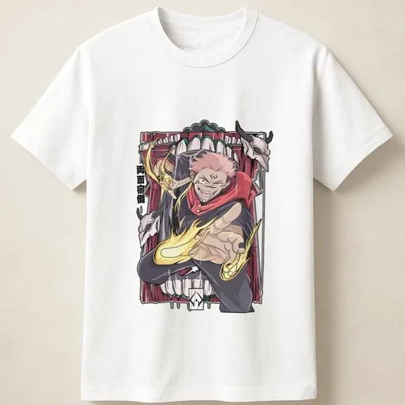 Jujutsu Kaisen Sukuna Hand Pose Fiery Curse Vintage Art Unisex T Shirt