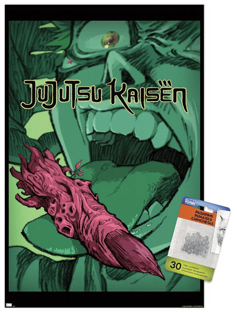Jujutsu Kaisen - Teaser English Wall Poster with Pushpins, 14.725" x 22.375"