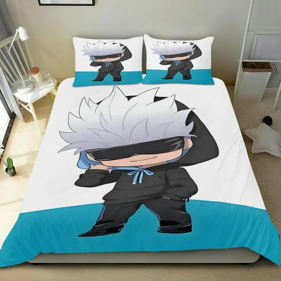 Jujutsu Kaisen Themed Bed Sheet Set Three Piece Set 53x79 Inches Comfortable And Skin Friendly Unique Design Creating A Star Studded Night
