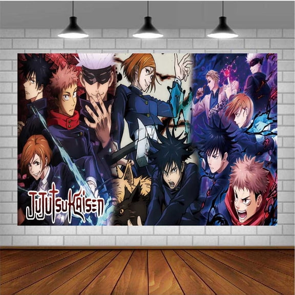 Jujutsu Kaisen Themed Birthday Backdrop Banner - Hanging Wall Decor Tapestry for Party Celebrations