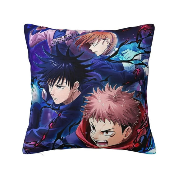 Jujutsu Kaisen Throw Pillow Cover Decoration Pillow Case Cushion for Home Sofa Couch 22"x22"