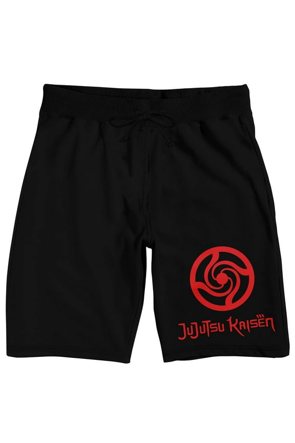 Jujutsu Kaisen Title Symbol Men's Black Graphic Sleep Shorts-XL
