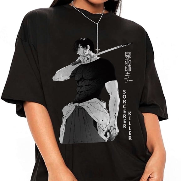 Jujutsu Kaisen Toji T-Shirt, Toji Fushiguro Shirt, JJK Toji vs Gojo Shirt, Best Anime Shirt, Badass Anime Tees, Gift For Anime Lovers, Black Color size M