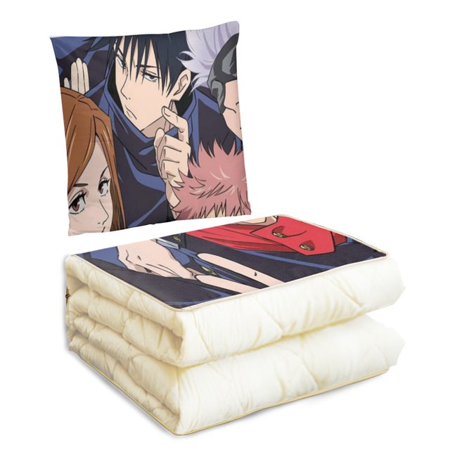 Jujutsu Kaisen Travel Blanket and Pillow Set Pillow Kids Gift Travel