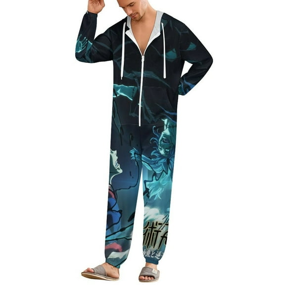 Jujutsu Kaisen Unisex Onesie Pajamas Zipper Jumpsuit Hooded One Piece Sleepwear for Family Mens Womens