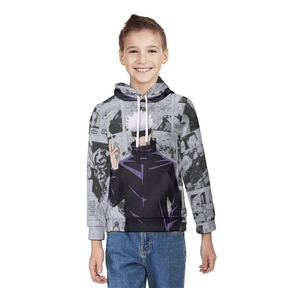 Jujutsu Kaisen Unisex Sweater Boys Girls Sweatshirt 3D Printed Pullover Hoodies Casual Hooded Sweatshirt Jacket L