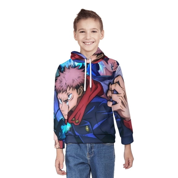 Jujutsu Kaisen Unisex Sweater Boys Girls Sweatshirt 3D Printed Pullover Hoodies Casual Hooded Sweatshirt Jacket XL