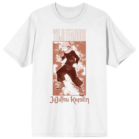 Jujutsu Kaisen Yuji Itadori Character Men's White Short Sleeve Tee-XXL