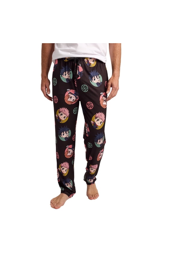 Jujutsu Kaisen Yuji Nobara & Megumi All-Over Print Men’s Black Sleep Pajama Pants -XXL