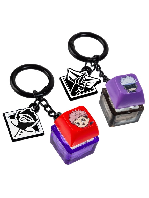 Jujutsu Kaisen Yuji and Gojo Key Cap Clicker Keychain Set