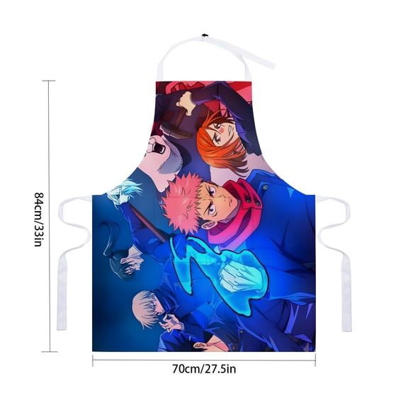 Jujutsu Kaisen apron with pockets and waterproof features, adjustable for adult kitchen cooking, perfect for drawing and craftsfor 33" x 28"70X84cm).