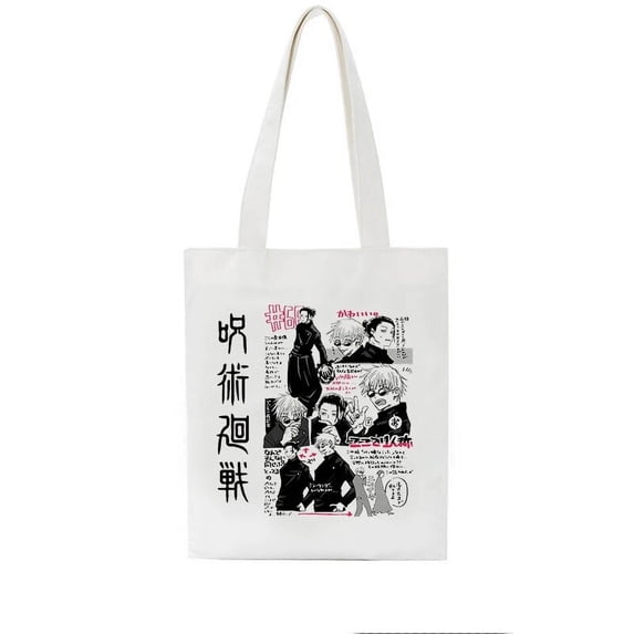 Jujutsu Kaisen canvas bag Japanese anime women shoulder bag ins Harajuku large capacity new hip hop Vintage cartoon shopper bags Bai04 (30cm