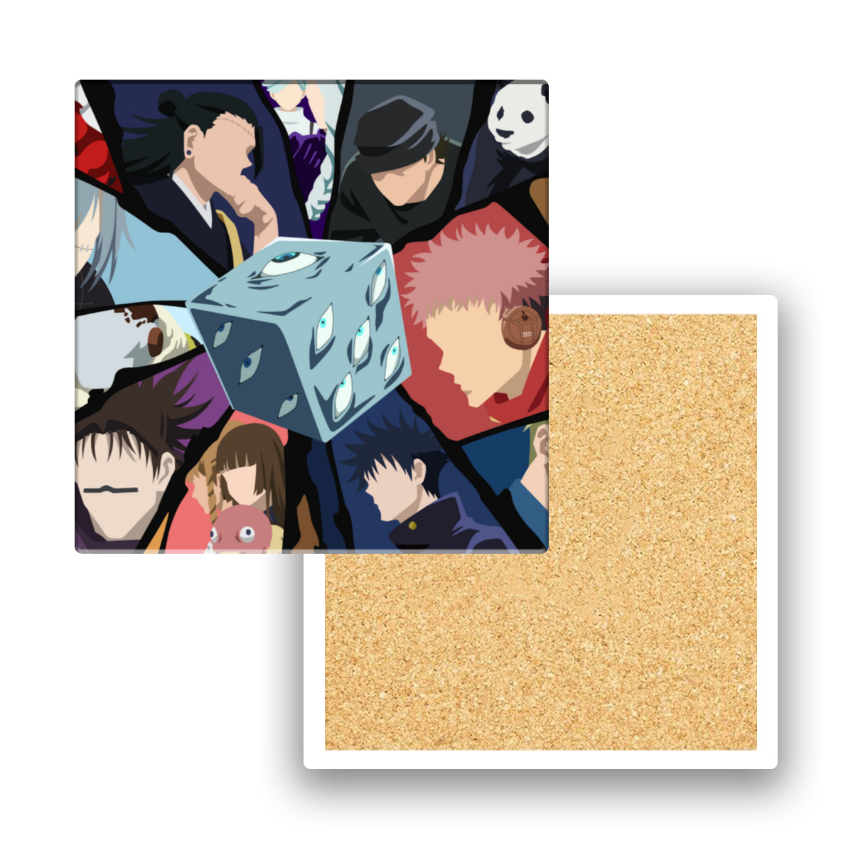 Jujutsu KaisenCoasters Set of 4 Pine Beverage Coasters, Wool Coasters