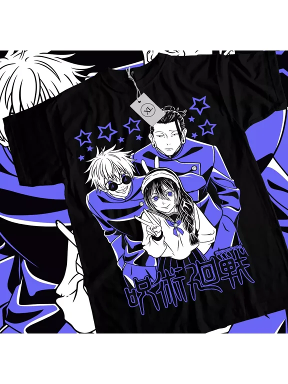 Jujutsu shirt Kaisen T-shirt Geto Suguru Gojo Girl Anime Gift Black T-shirt