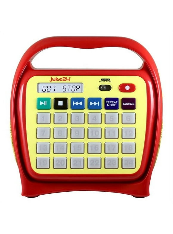 Juke24 - Portable, Digital Jukebox with CD Player and Karaoke Function - Red/Yellow