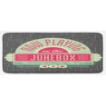 thumbnail image 1 of Jukebox Kitchen Mat, Charcoal Grey Backdrop 50s Inspired Radio Music Box Image, Plush Decorative Kitchen Mat with Non Slip Backing, 47" X 19", Mint Green Hot Pink, by Ambesonne, 1 of 1