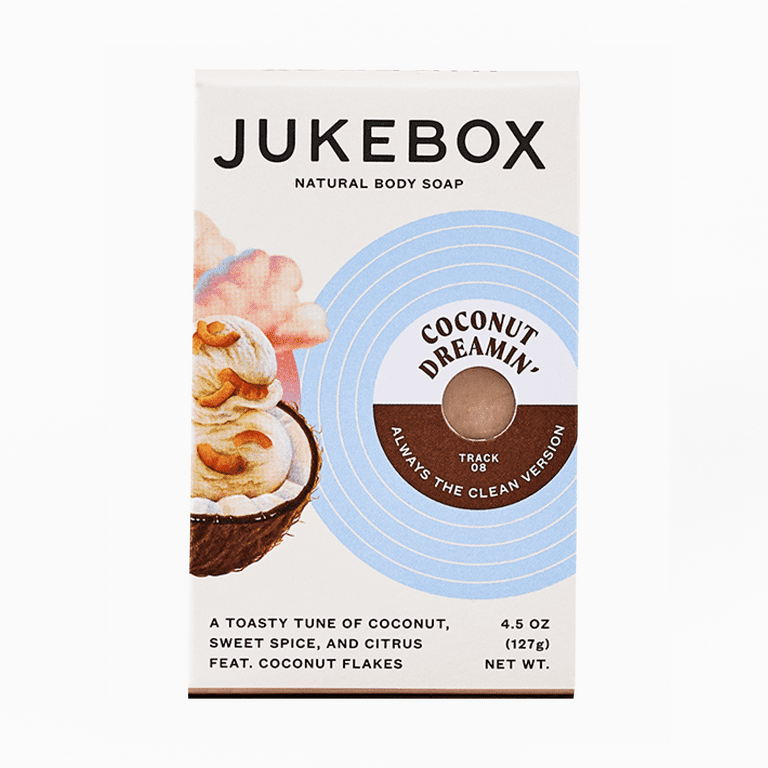 Jukebox Coconut Dreamin' Natural Bar Soap for Women 4.5 oz with