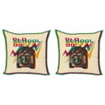 thumbnail image 1 of Ambesonne Colorful Throw Pillow Cover 2 Pack, Antique Radio Words, 20", Turquoise Hot Pink, 1 of 2