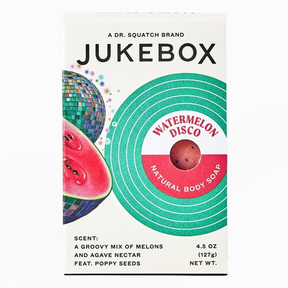 Jukebox Watermelon Disco Natural Bar Soap for Women Bathroom and Bath Soap, 4.5 oz