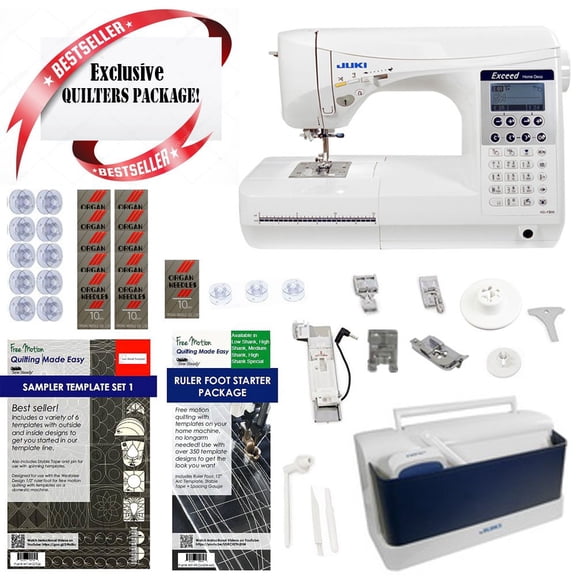 Juki HZL-F300 Exceed Series - Full Sized 9 inch Throat Computer Sewing Quilting Machine w/ Limited time Quilters Package