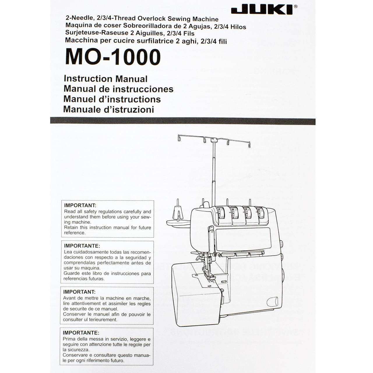 Juki MO 1000 Serger With Jet Air Threading Technology