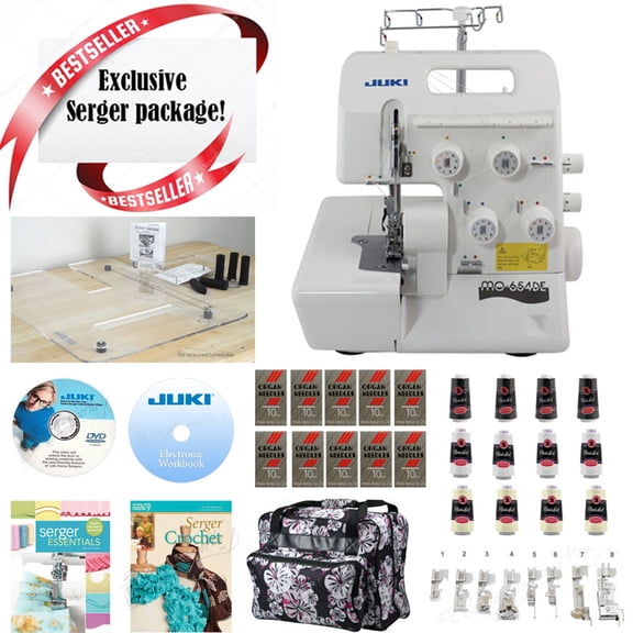 Juki Pearl Line MO-654DE 2/3/4 Thread Serger Ultimate Serger Bundle
