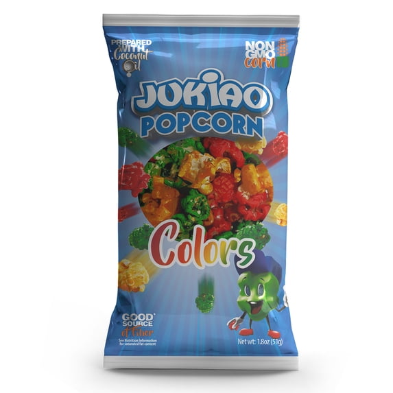 Jukiao Popcorn Colors 1.8 Oz Bag With Coconut Oil and Non-GMO Corn