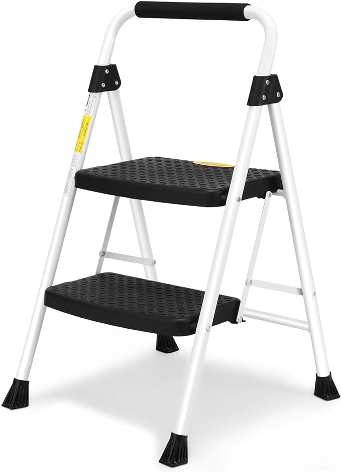 Jukmen New Step Ladder 2 Step Stool for Adults2 Step Ladder Folding ...