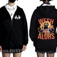thumbnail image 1 of Jul Graphic Print Merch Unisex Oversized Zip Up Hoodie - Warm Hip Hop Casual Sweatshirt, 1 of 5