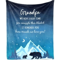 Julazy Grandpa Fathers Day Blanket 60"x50" Gifts for Grandpa from Granddaughter Grandson Grandpa Gifts from Grandchildren Best Granddad Present Great Grandfather Gift Ideas Throw Blankets