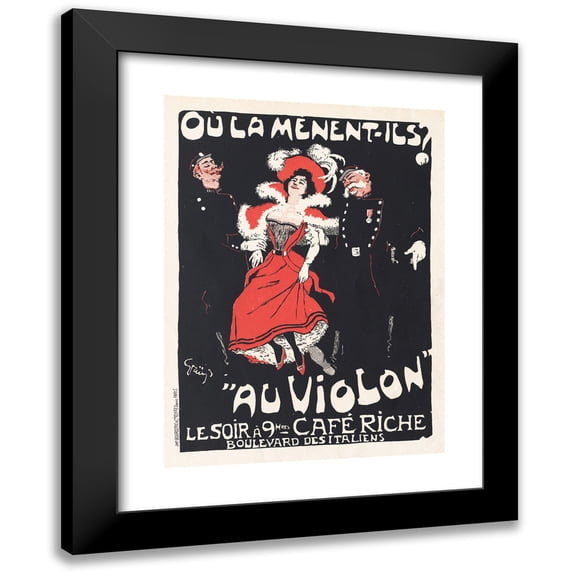 Jules-Alexandre Grün 14x18 Black Modern Framed Museum Art Print Titled - The Masters of the Poster, Pl. 103 Cafe Sought (1897)