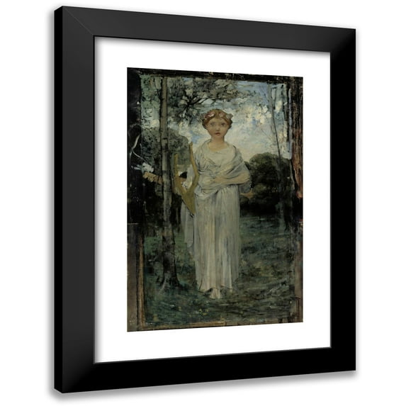 Jules Bastien-Lepage 11x14 Black Modern Framed Museum Art Print Titled - Muse, Study (1870 - 1884)