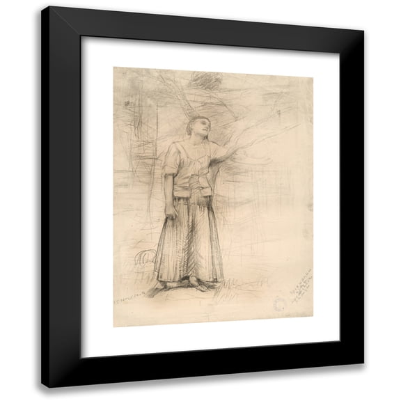 Jules Bastien-Lepage 12x14 Black Modern Framed Museum Art Print Titled - Study for ‘Joan of Arc’ (1879)