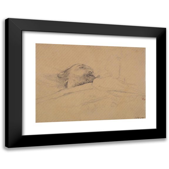 Jules Bastien-Lepage 14x11 Black Modern Framed Museum Art Print Titled - Gambetta on Her Deathbed. (1883)