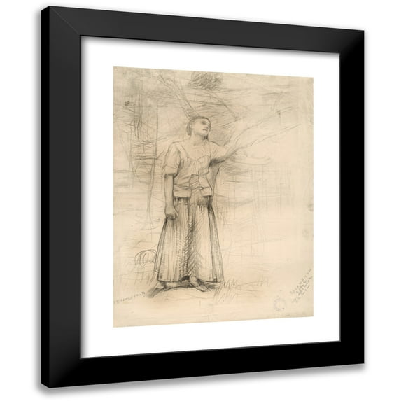 Jules Bastien-Lepage 19x24 Black Modern Framed Museum Art Print Titled - Study for ‘Joan of Arc’ (1879)